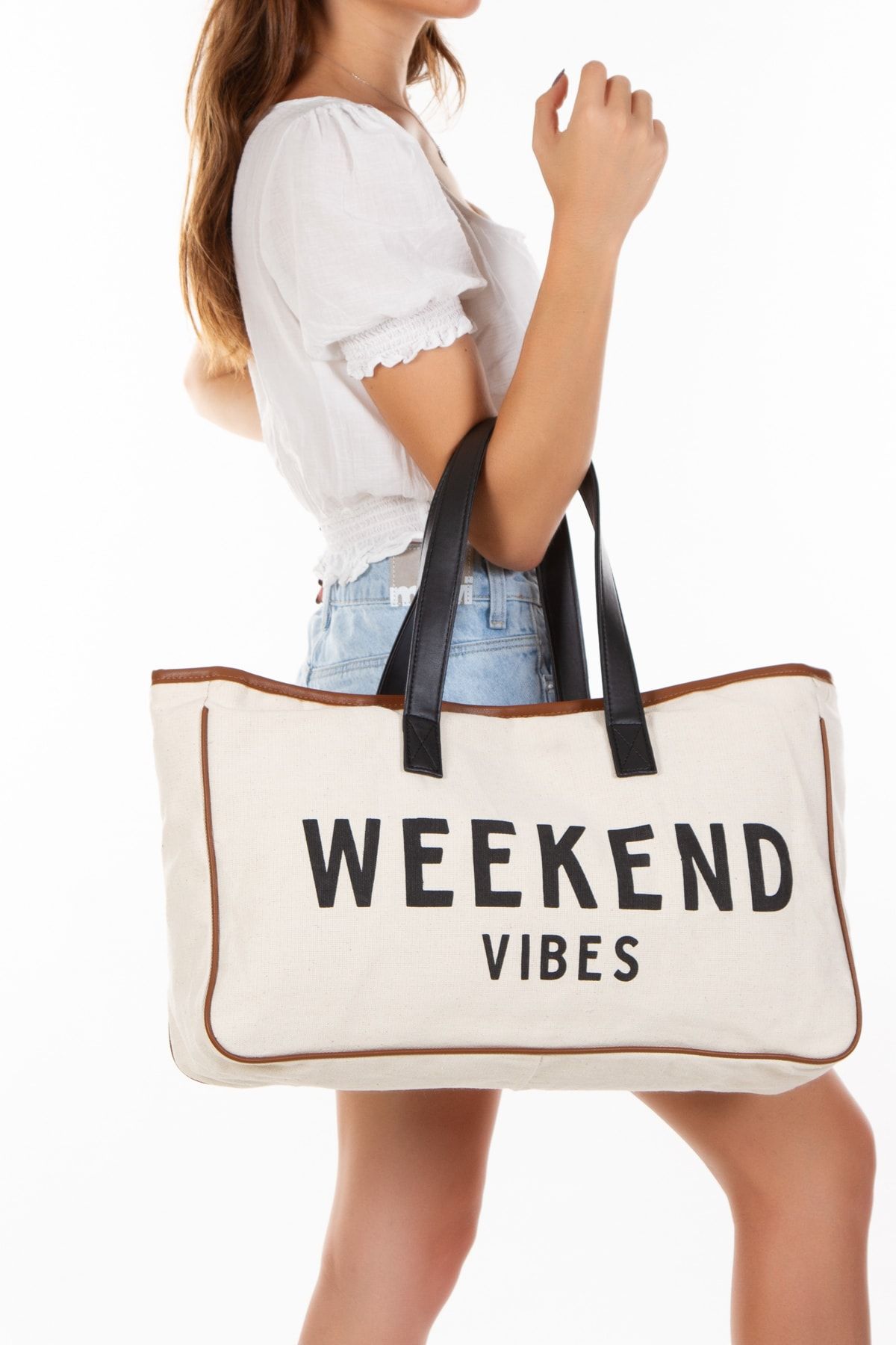 Adelina Bags Organic Canvas Weekend Vibes Daily Beach Shoulder Bag