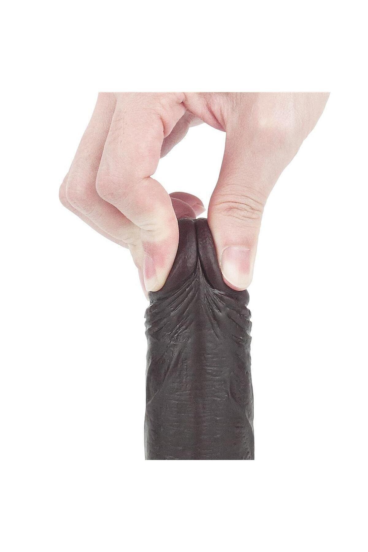 18 CM Hareketli Deri Ultra Yumuşak Çift Katmanlı Realistik Penis 5