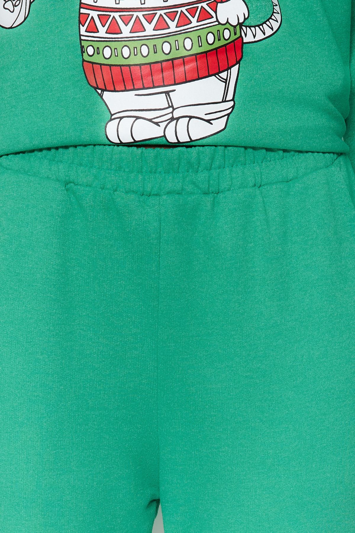 Trendyol Collection-Green Cotton Winter Themed Knitted Pajamas Set Thmaw22Pt1333 16