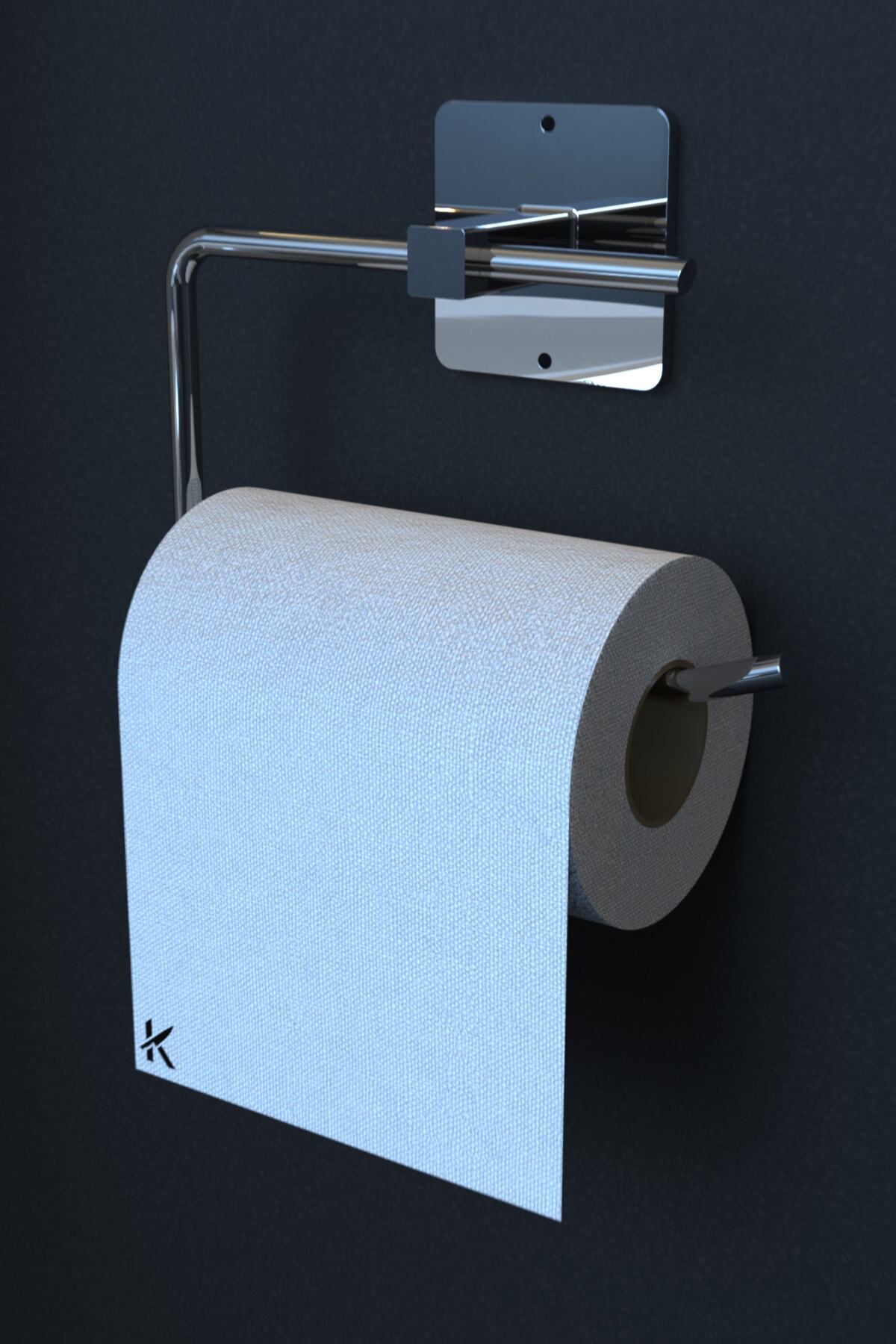 KARTEYA-Adhesive Silver Toilet Paper Holder/Toilet WC Paper Holder 5