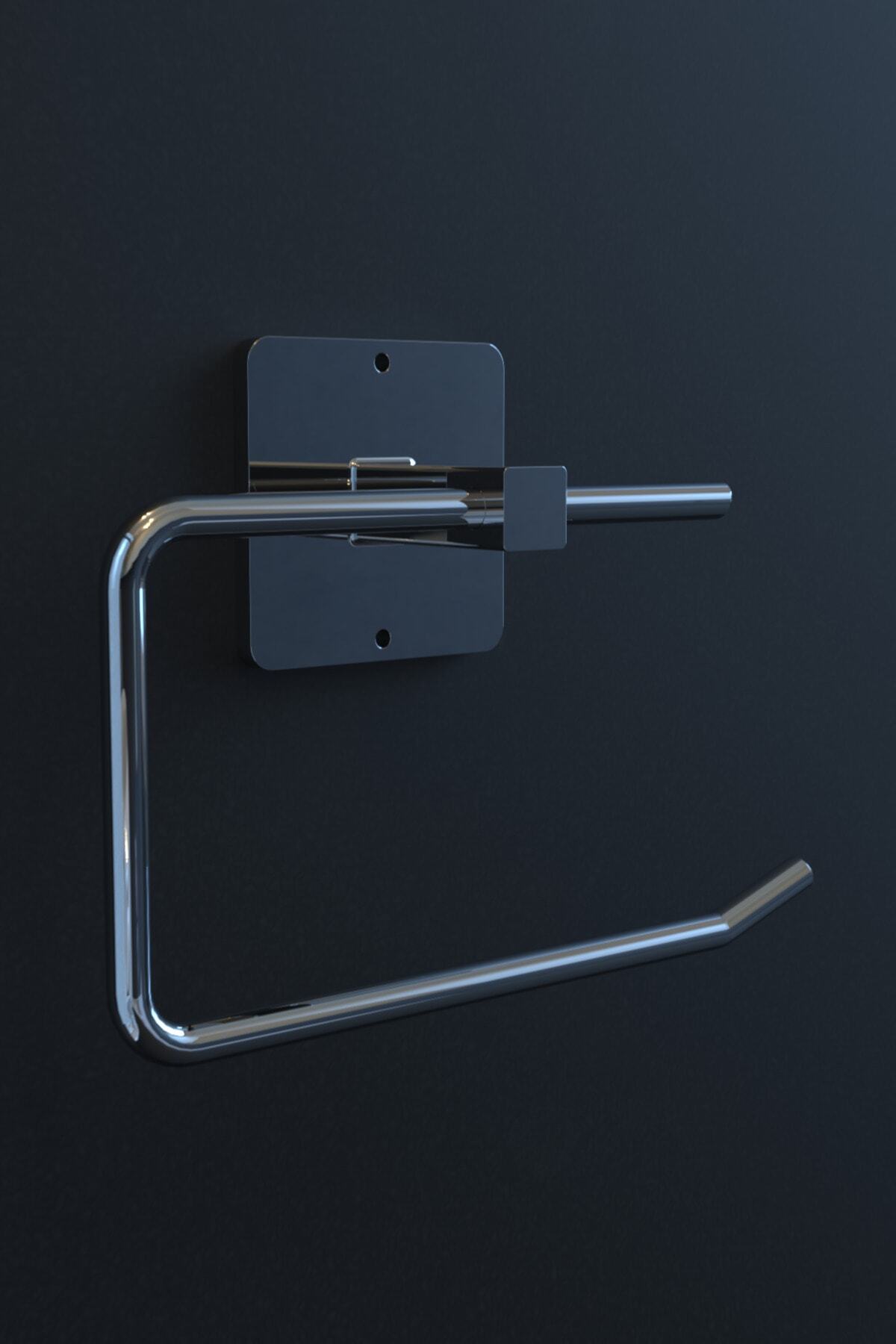 KARTEYA-Adhesive Silver Toilet Paper Holder/Toilet WC Paper Holder 6