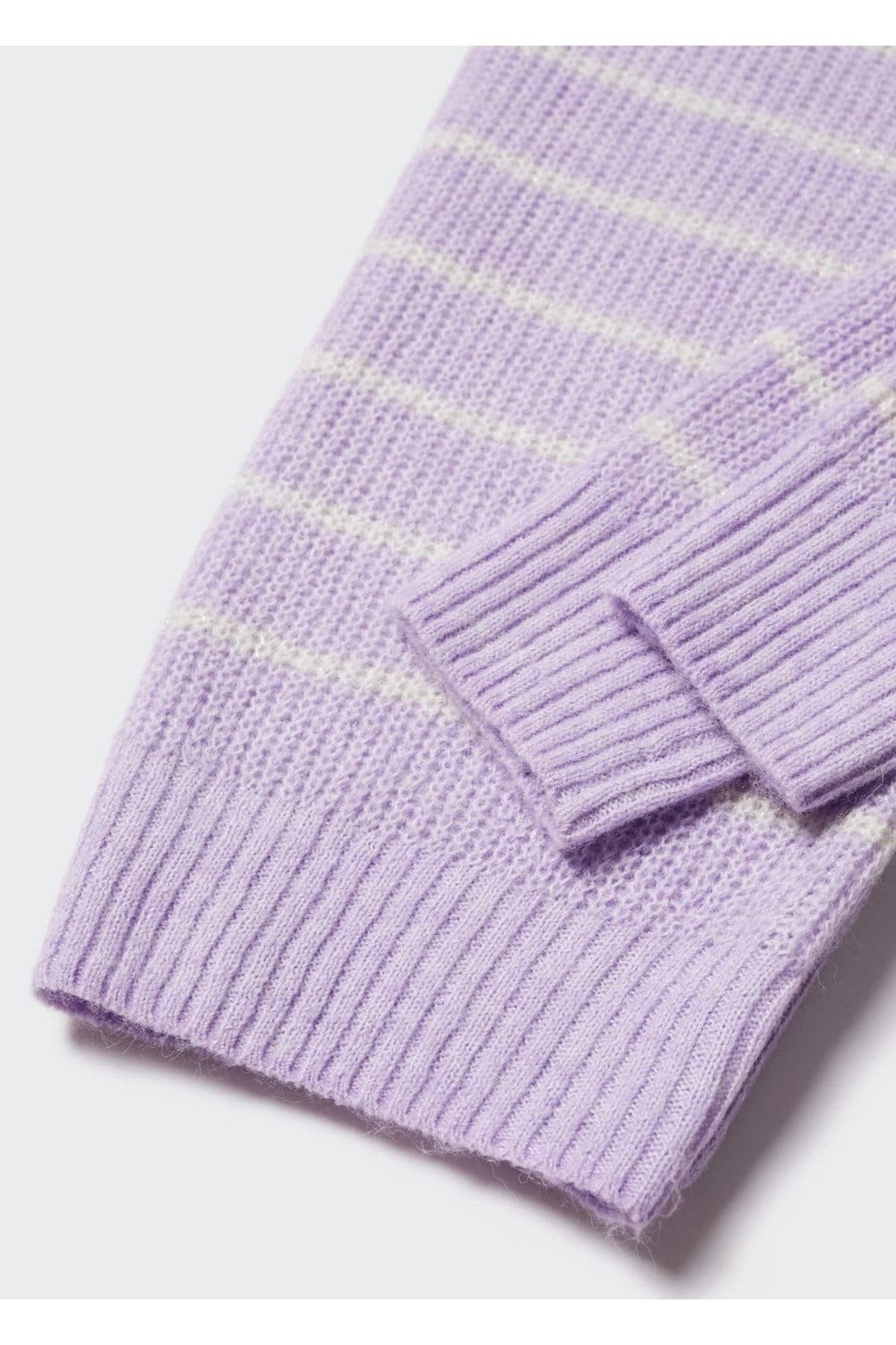 MANGO Woman-Gestreifter Lurexpullover 5
