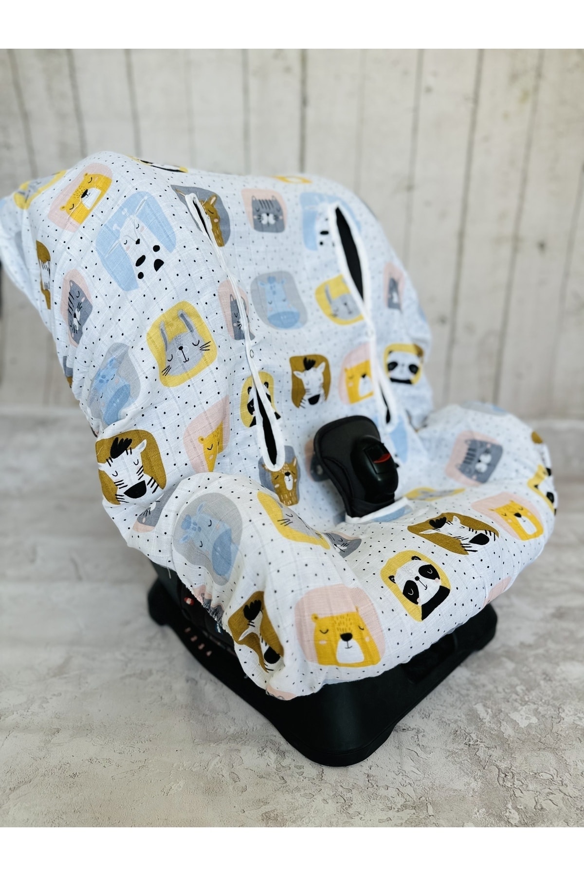 JUNİPERUS Bebek Müslin Oto Koltuk Puset Kılıfı Lastikli