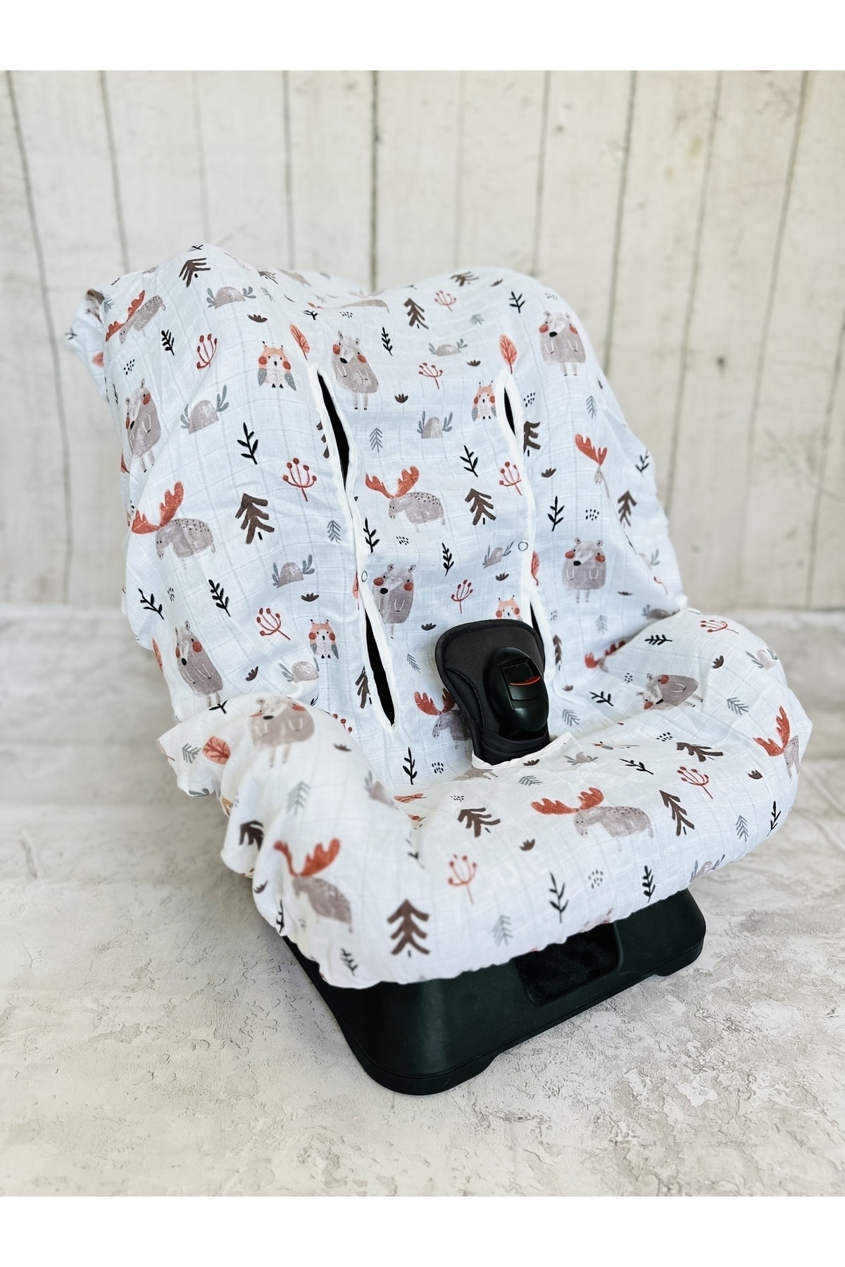JUNİPERUS Bebek Müslin Oto Koltuk Puset Kılıfı Lastikli