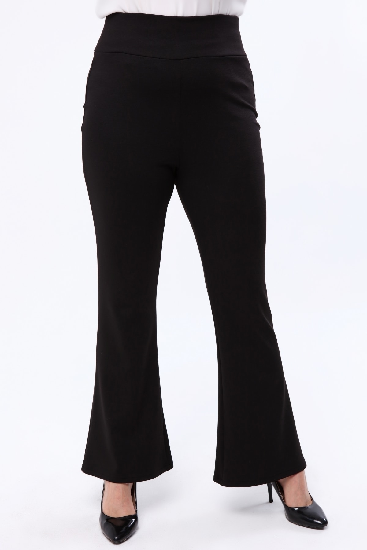 Curvy Trend Büyük Beden İspanyol Paça Toparlayıcı Tayt