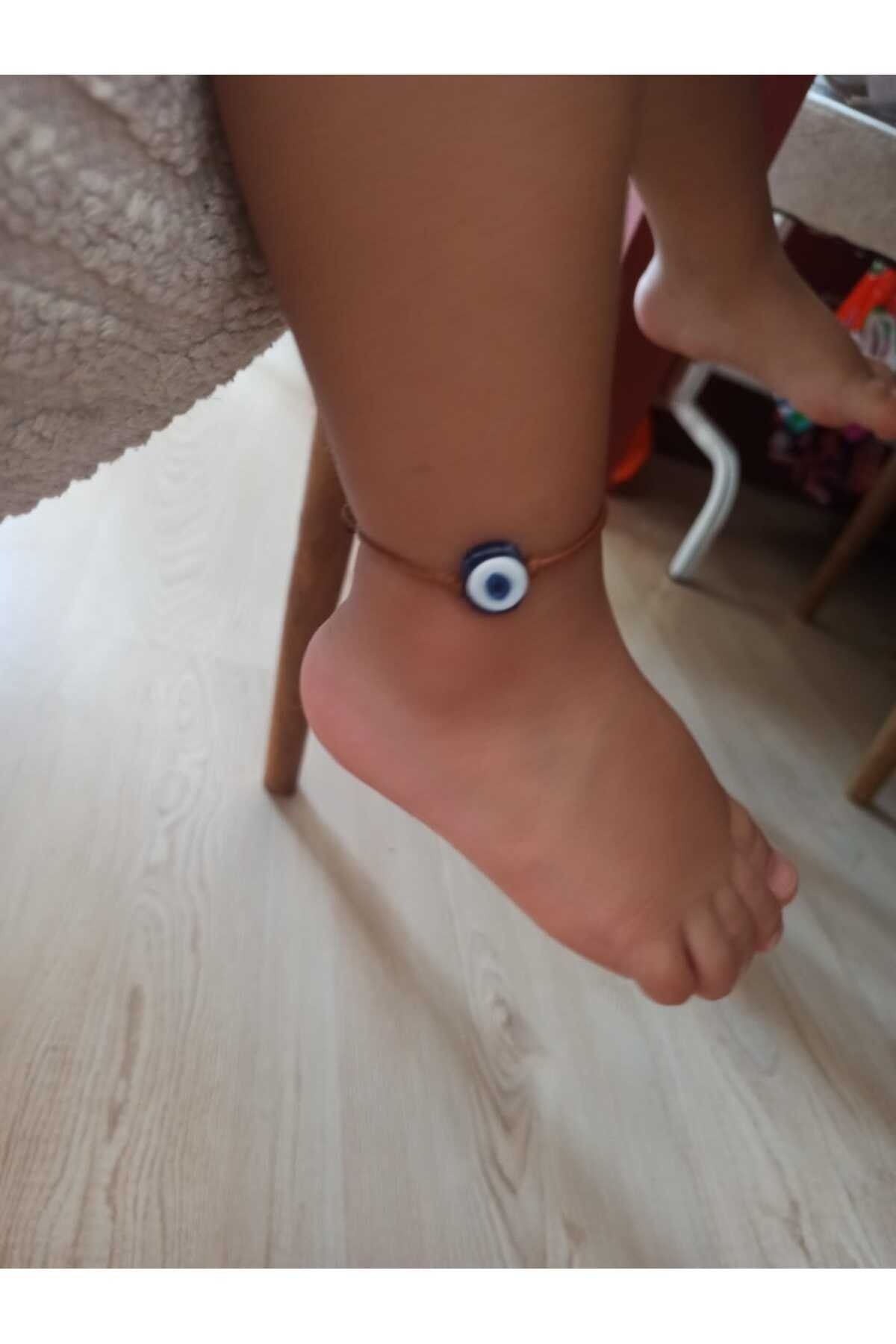 İDA ACCESSORY-Baby Anklet with Evil Eye Beads and String 4