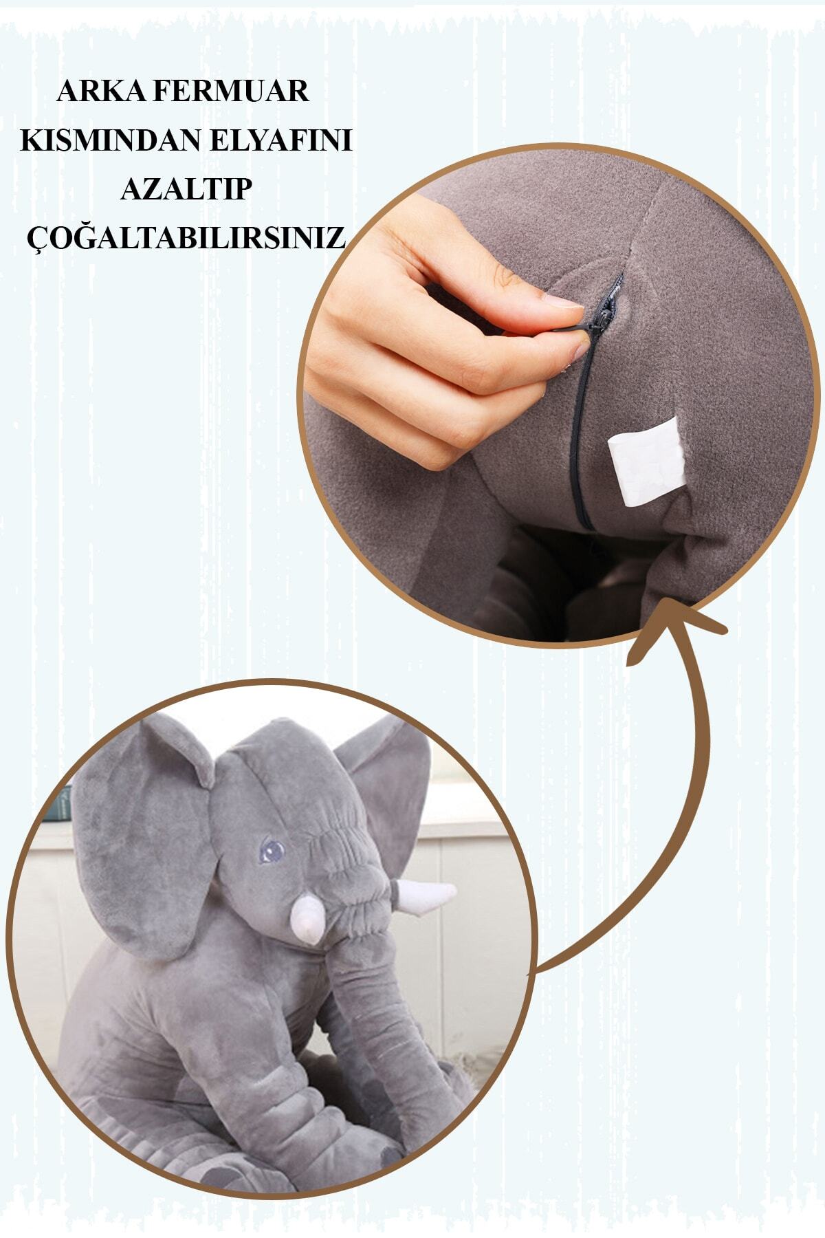 BabyModa Uyku Arkadaşım Pembe Renk Peluş Oyuncak Uyku Fili 95 Cm fotoğrafı 4 (önizleme)