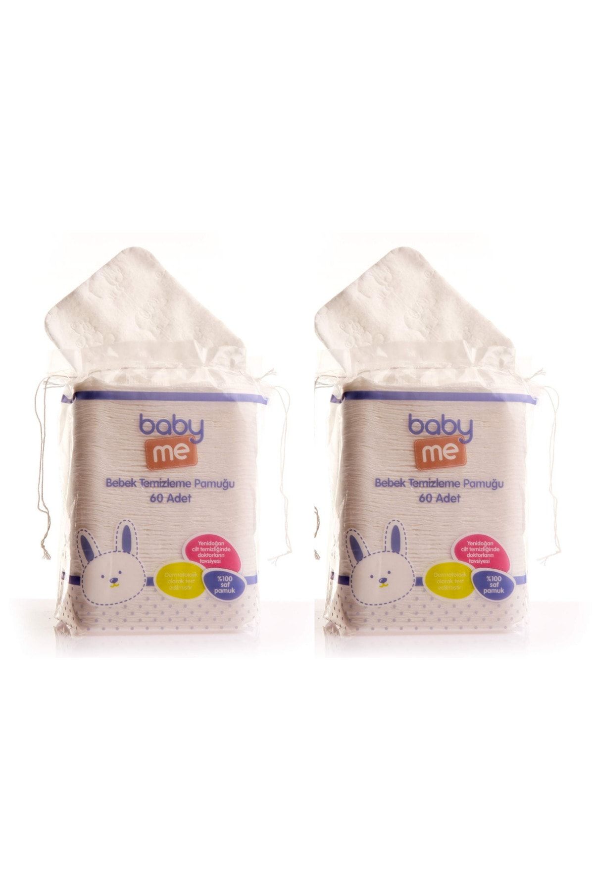 Baby&Me Bebek Temizleme Pamuğu 60 adet, bebek temizleme, bebek pamuğu, bebek ıslak mendil