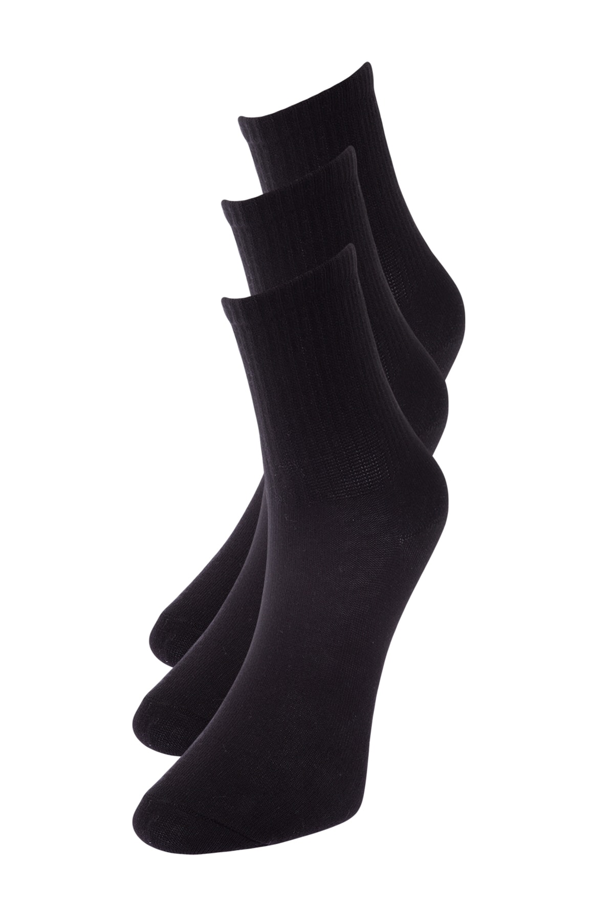 Trendyol Collection Černo-bílé 6 balení bavlněné pletené ponožky THMAW24CO00022