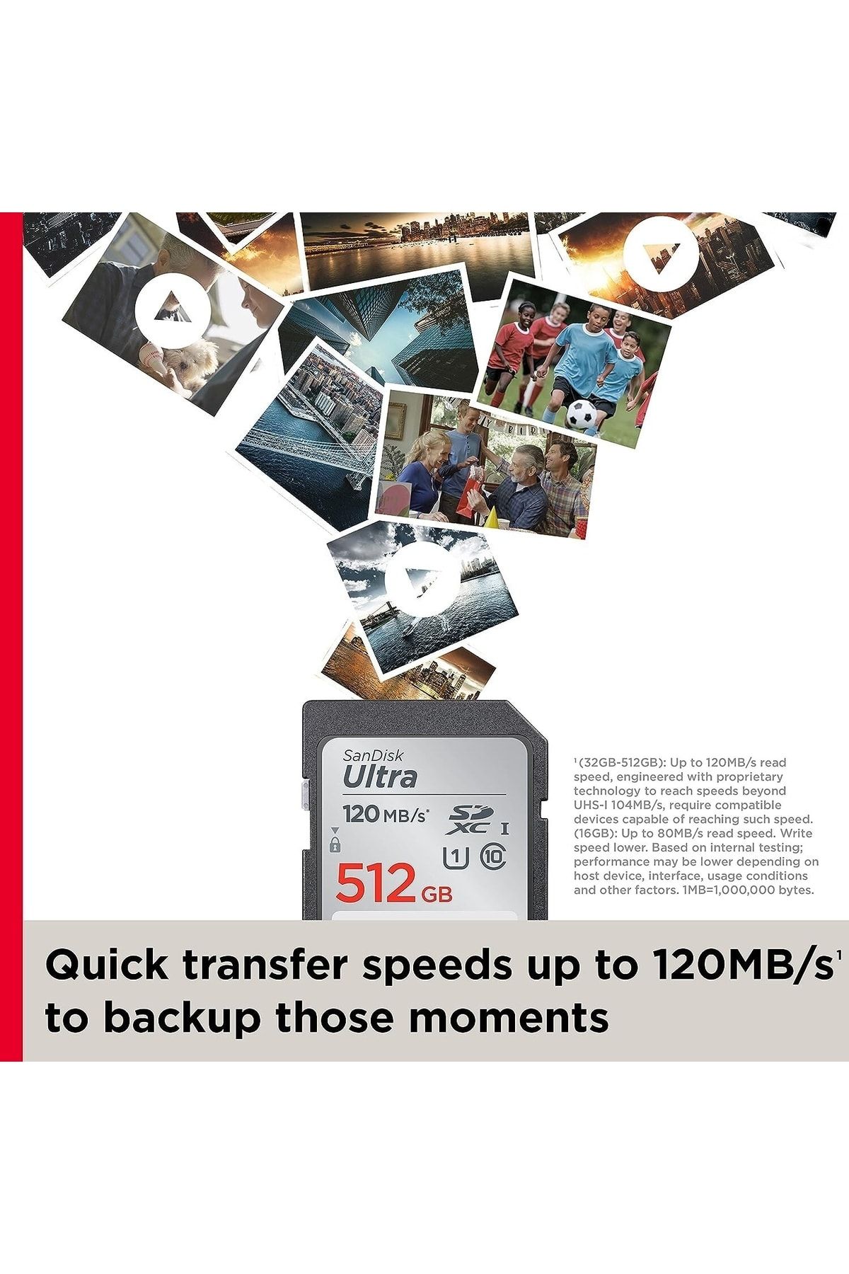 SanDisk Ultra 32GB SDHC Memory Card, Up to 120 MB/s, Class 10, UHS