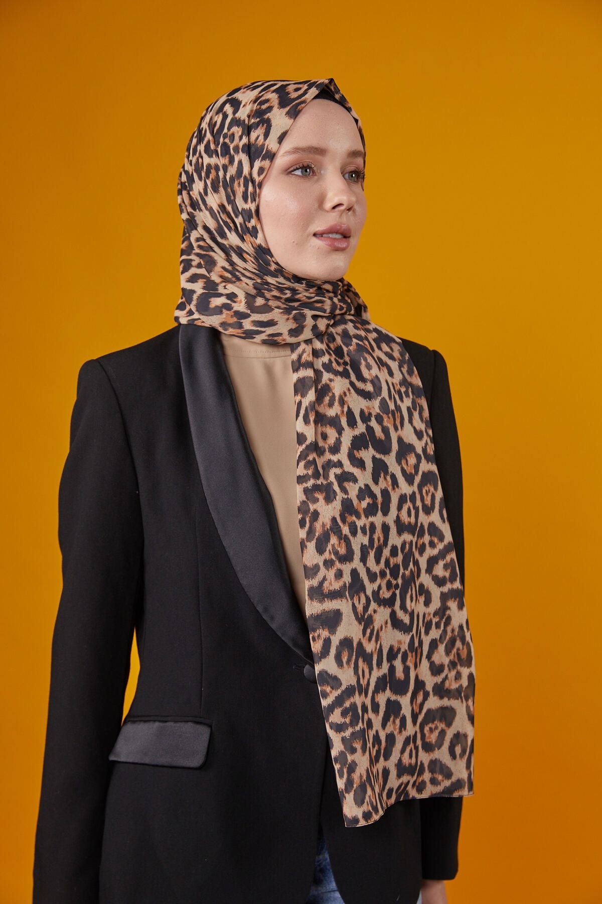 Differenza-TIGER PATTERNED SHAL - GOLD 2