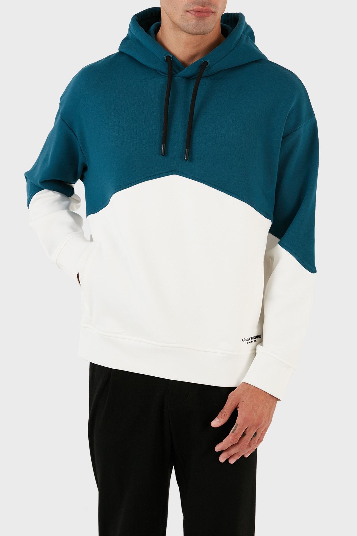 Armani exchange blue hoodie sales