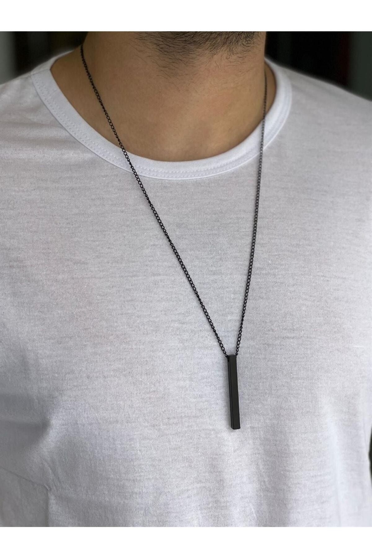 Black hotsell rectangle necklace