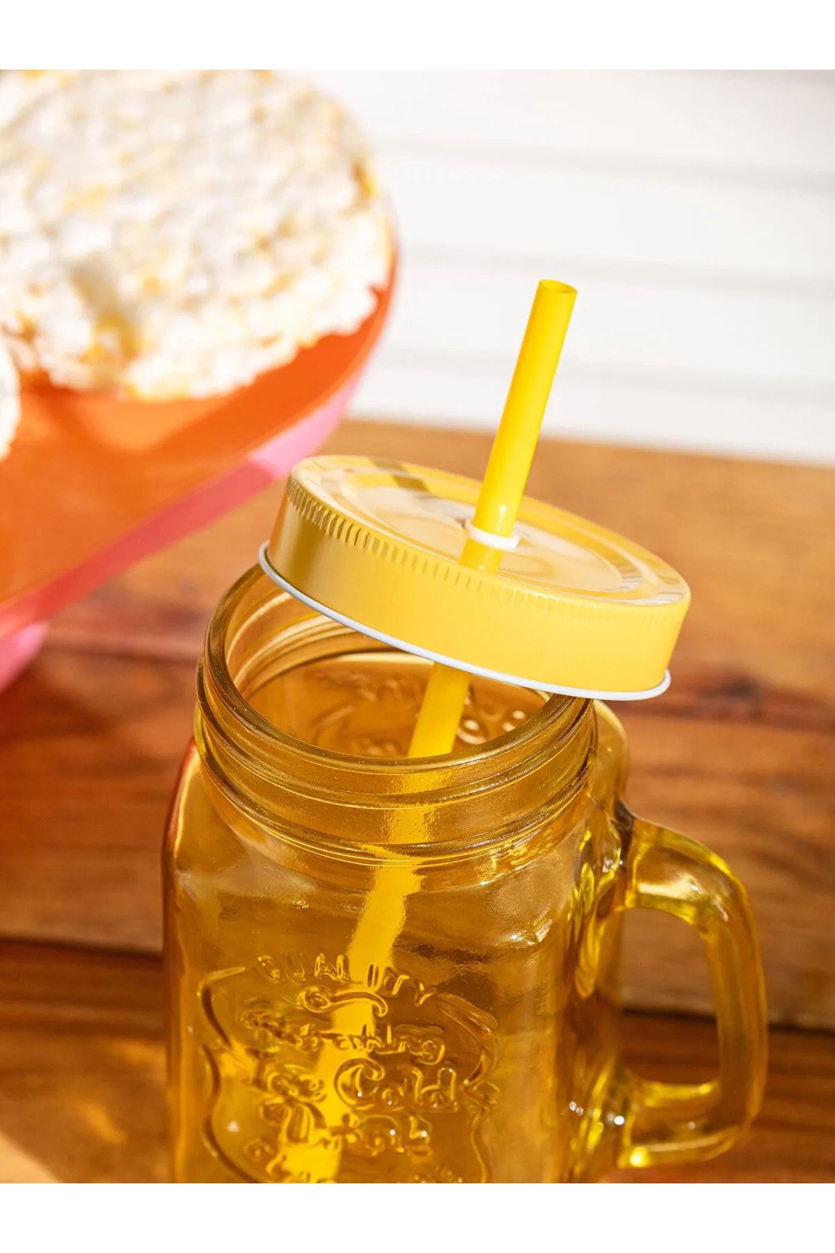 LC Waikiki-LCW HOME Glass Mug with Straw 420 Ml 1