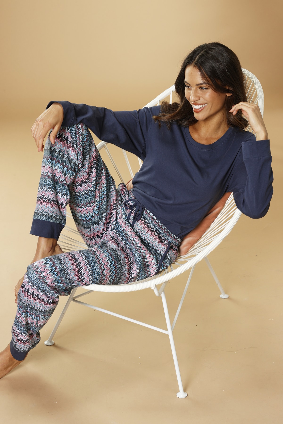 Vivance Pyjama set - - Unifarben Trendyol Dunkelblau 