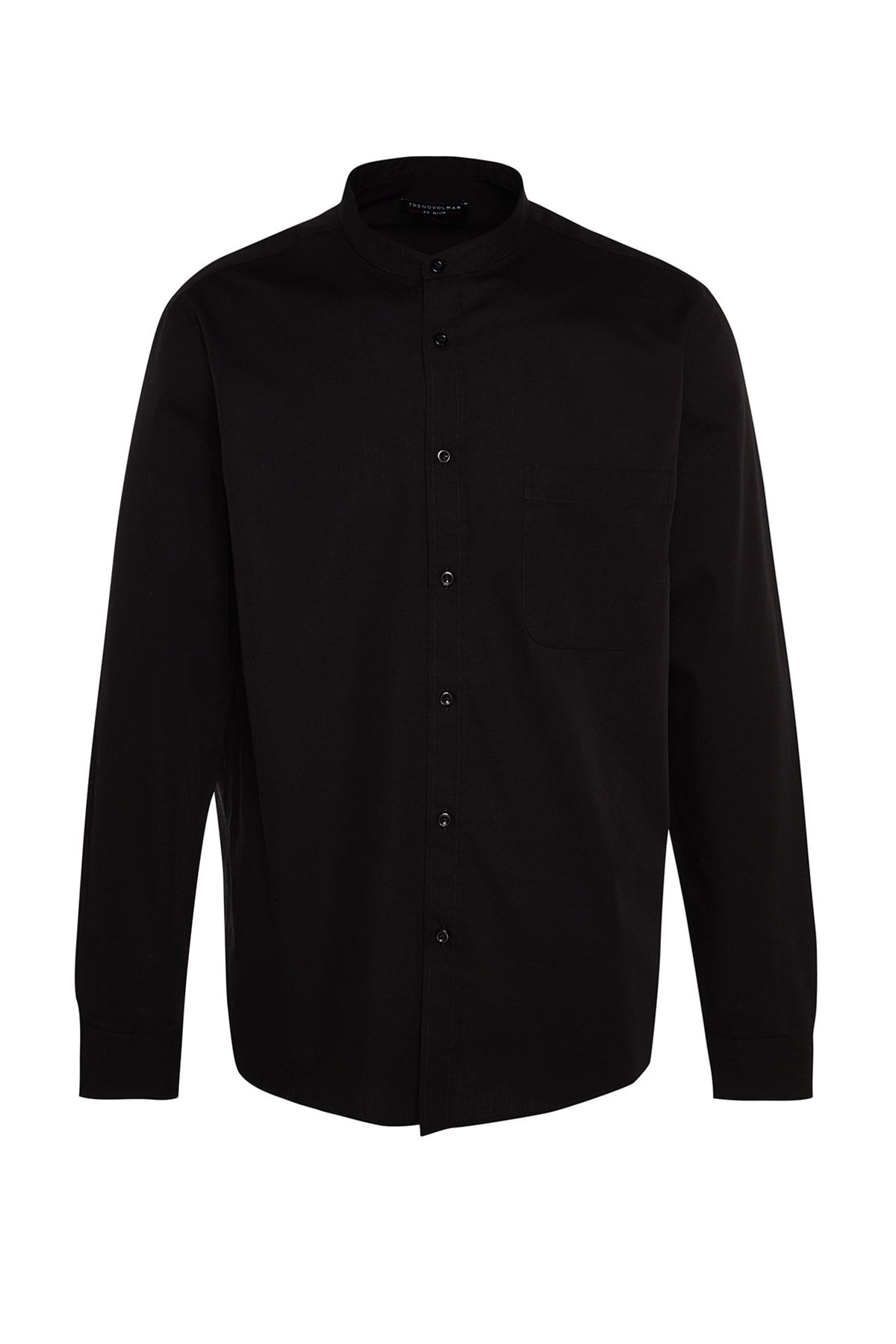 Trendyol Collection-Cămașă neagră cu guler high-end ediție limitată - Regular Fit TMNAW24GO00027 7
