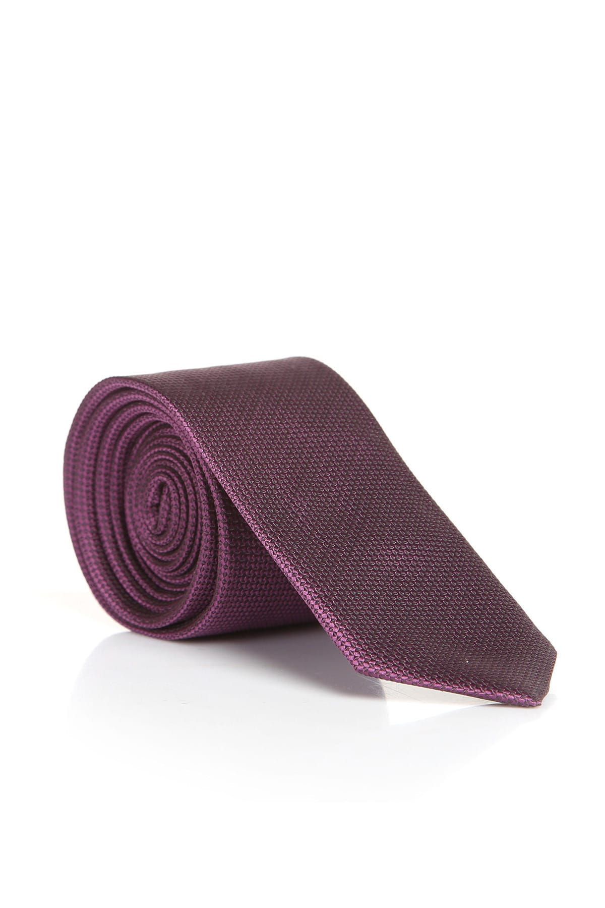 Gaffy-Plum Slim Fit Solid Color Woven Tie / DDK-13 1