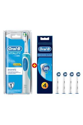 Vitality Plus Şarj Edilebilir Diş Fırçası + Precision Clean 4'lü Diş Fırçası Yedek Başlığı 8681002973107