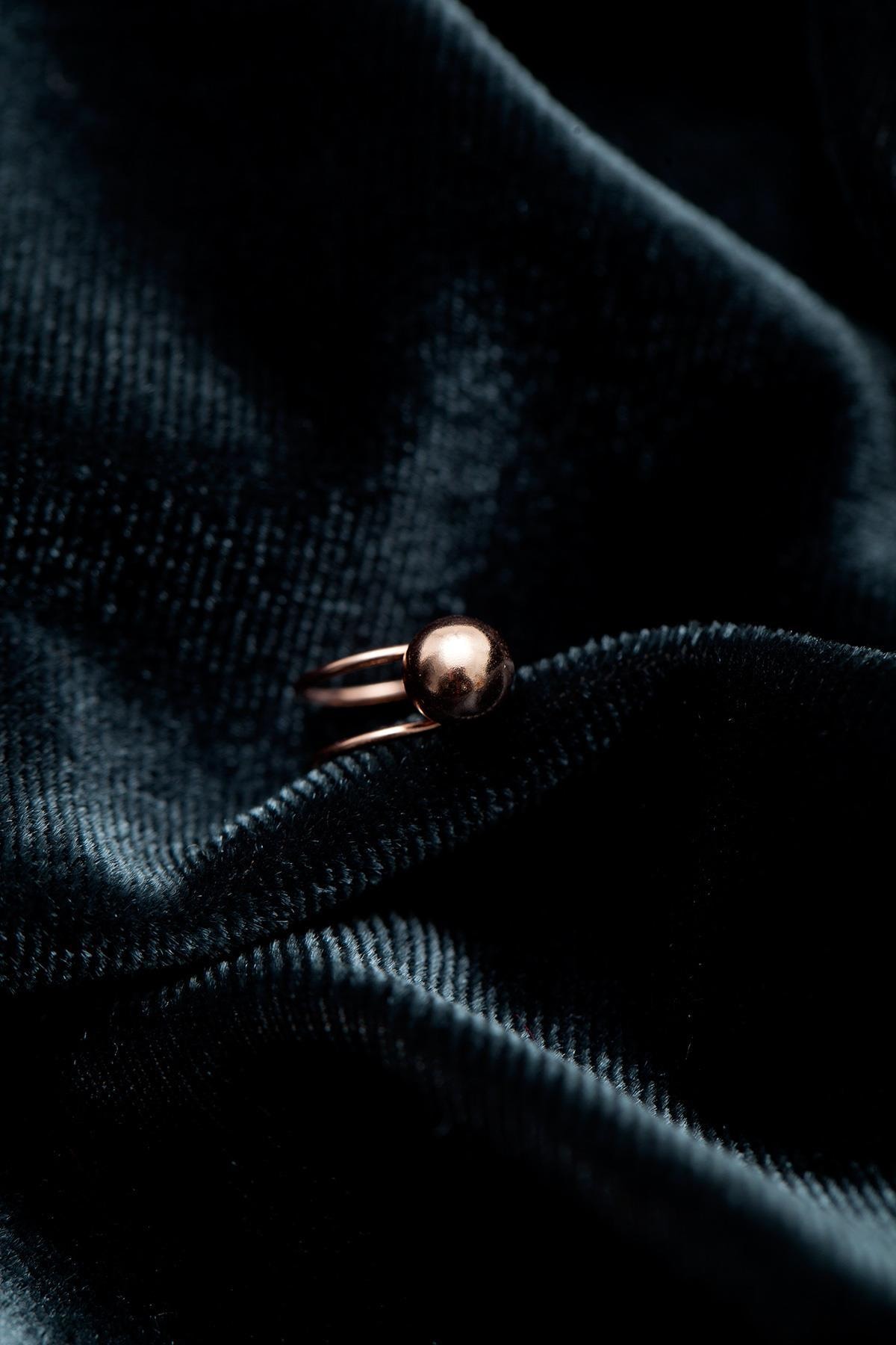 Ninova Silver Kadın Top Model Rose Kaplama Gümüş Kıkırdak