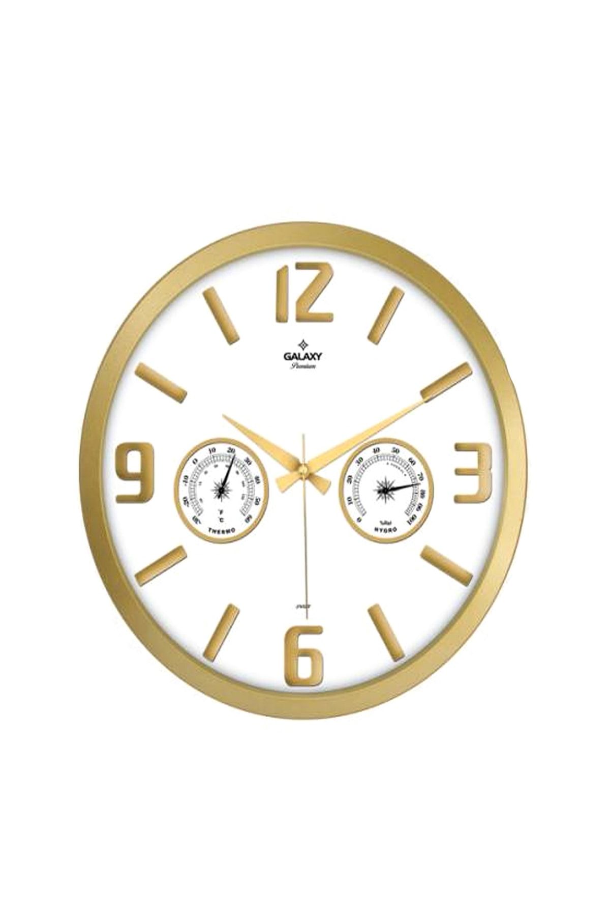 Galaxy-705-B Metal Wall Clock with Thermometer 2016St00052 1