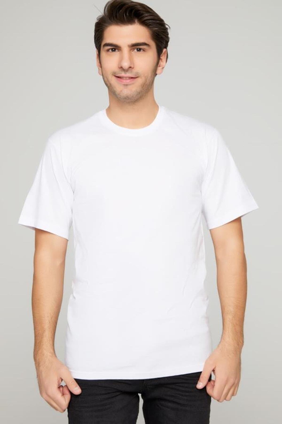 Tutku-Men's Pack of 12 100% Cotton 100% Cotton 0-Neck Undershirt White 3