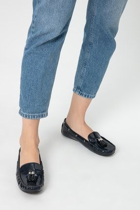 Lacivert Kadın Loafer Ayakkabı 17WFE191116
