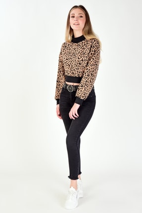 Addax Kadin Leopar Leopar Desenli Sweatshirt S6643 Y2 Adx 0000020053 Fiyati Yorumlari Trendyol