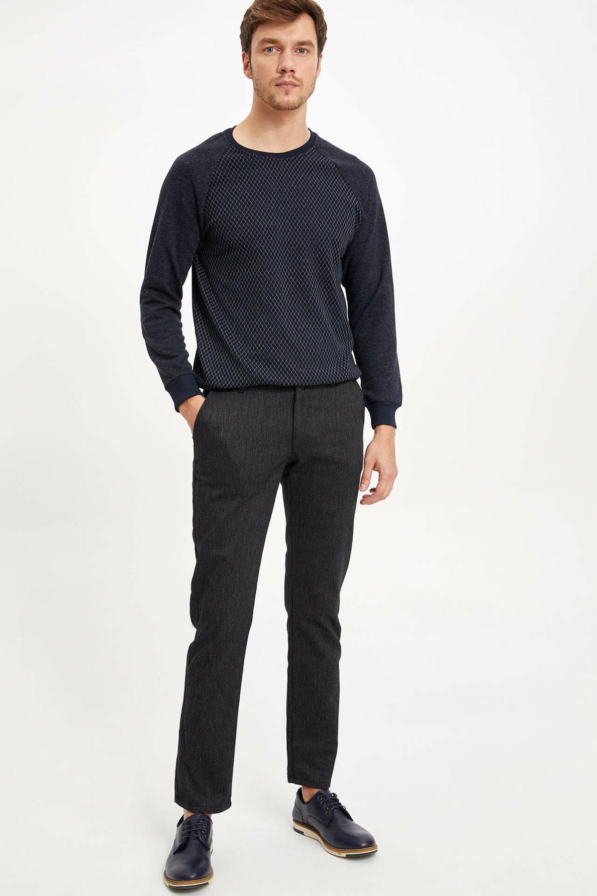 سویشرت مردانه آبی سرمه ای دفاکتو | M5440AZ.19AU.NV35 اورجینال - تصویر 2