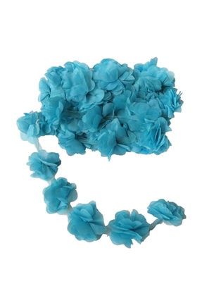 Lazer Kesim Tülden Çiçek (şifon Çiçek) (10 Metre) Mavi TT1207