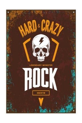 Hard Crazy Rock Retro Vintage Ahşap Poster 2030149
