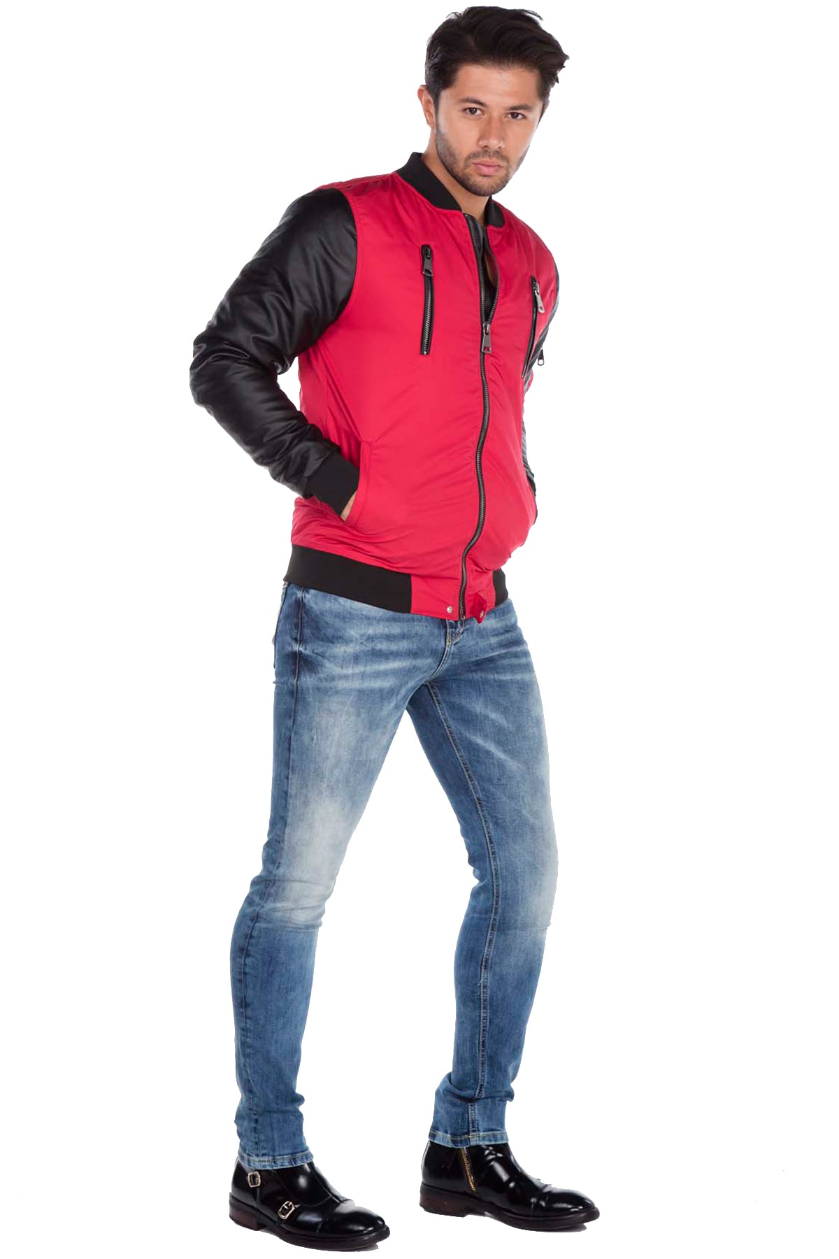 ژاکت مردانه قرمز Cipo&Baxx | CJ175 اورجینال - تصویر 5