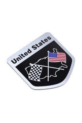 United States Çift Bayraklı Metal Etiket Arma 58