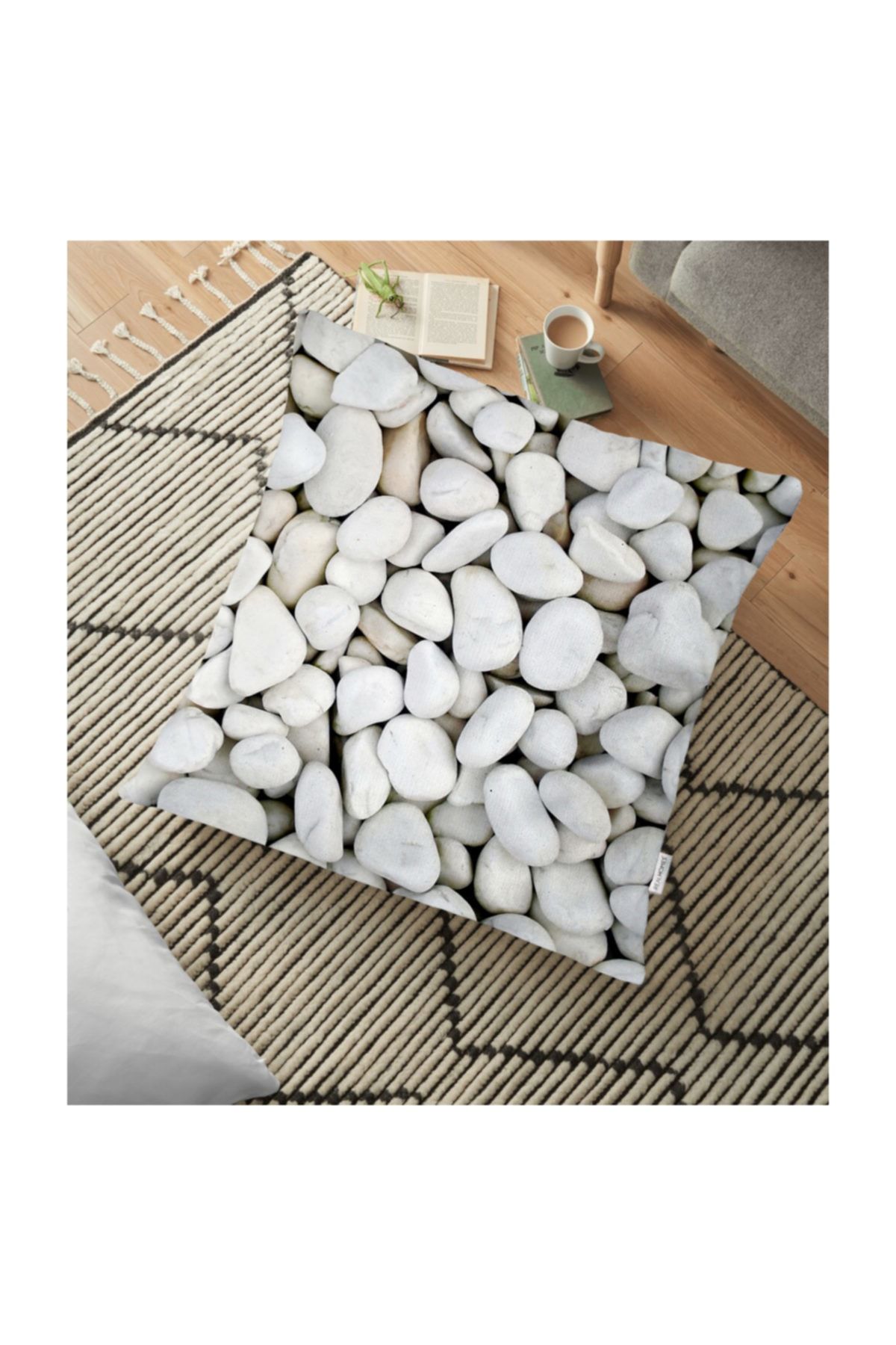 Realhomes Perna Decorativa De Pardoseala Imprimata Digitala Cu Motiv Piatra 70 X 70 Cm - One Size