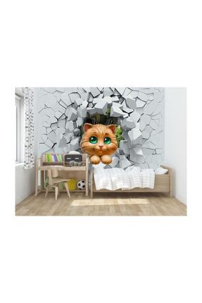 Kedi 3d Çocuk Odası Vinil Duvar Kağıdı 300 X 260 cm. CCK-00117