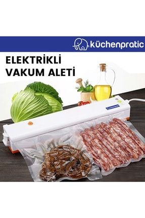 Ev Tipi Elektrikli Vakum Makinesi - Gıda Vakum Makinesi - 10 Poşet Hediye - Mavi 73462464363