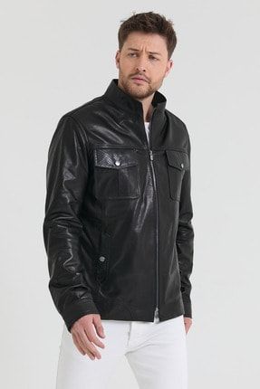 Leather - Damar Desen Deri Ceket (regular Fit) Z010F