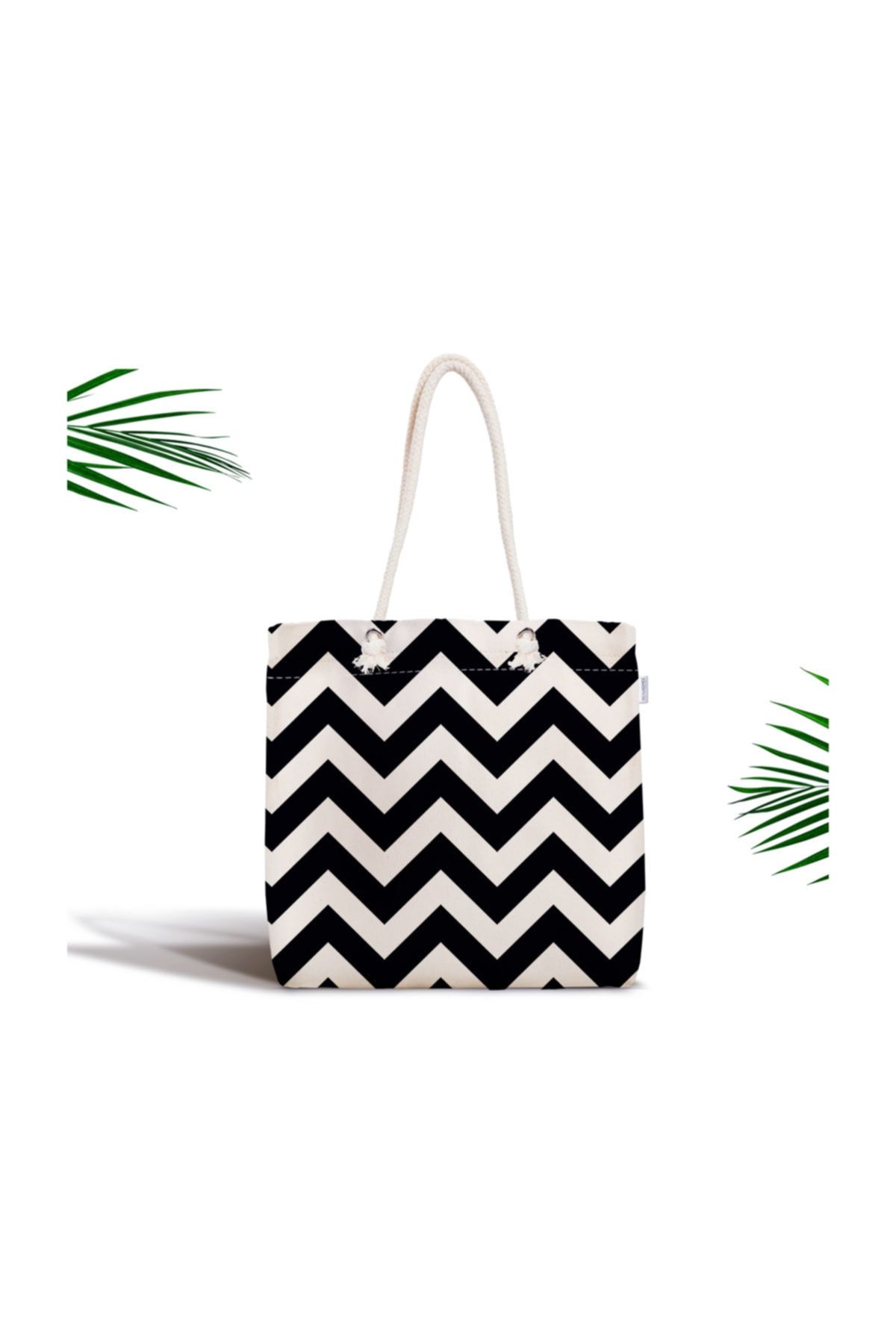 Realhomes Geantă Modernă Din Material Textil Cu Fermoar Cu Imprimeu Digital Cu Model În Zig-zag Canta-321 Femeie - One Size