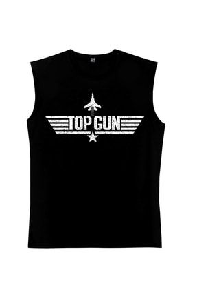 Top Gun Siyah Kesik Kol | Kolsuz Erkek T-shirt | Atlet 1M1SM236AS