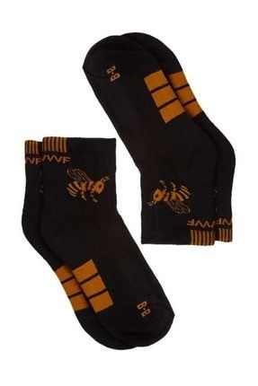 Doa Bal Arısı Organik Pamuklu Kısa Havlu Çorap - Siyah WWF.029001