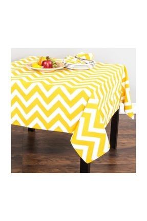 Zigzag Desen Dertsiz Mutfak Masa Örtüsü Sarı-beyaz 100cm X 140cm Dertsiz-sarı100x140cm