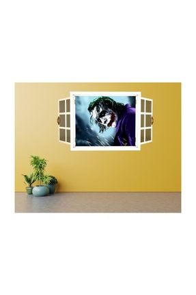 3d Pencereden Joker Manzarası Modern Duvar Sticker KTJKR0043G