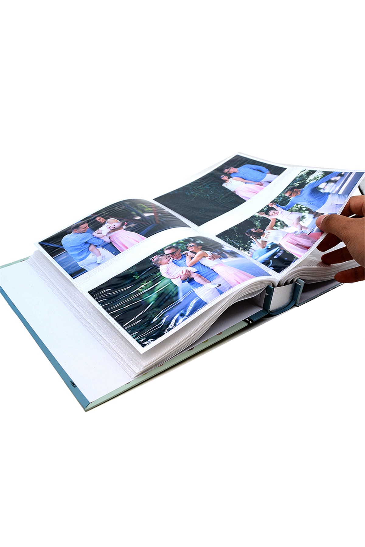 FOTOBASKICI Baby Photo Album with Teddy Bear Figure Blue 200 Pieces