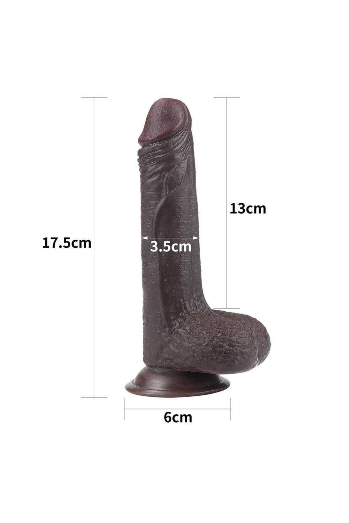 18 CM Hareketli Deri Ultra Yumuşak Çift Katmanlı Realistik Penis 6