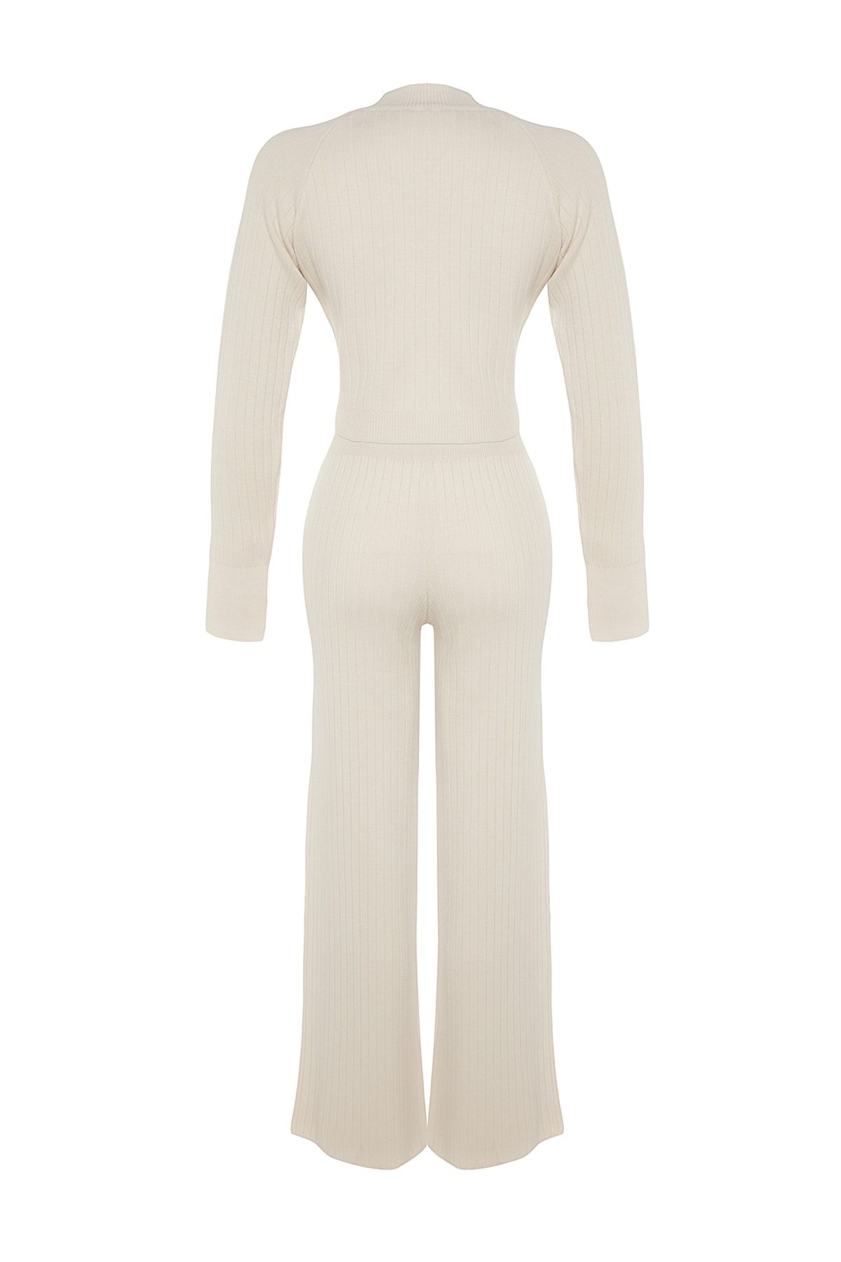 Trendyol Collection-Stone Color Crop Top and Toe Knitwear Bottom Set - TWOAW24AU00033 8