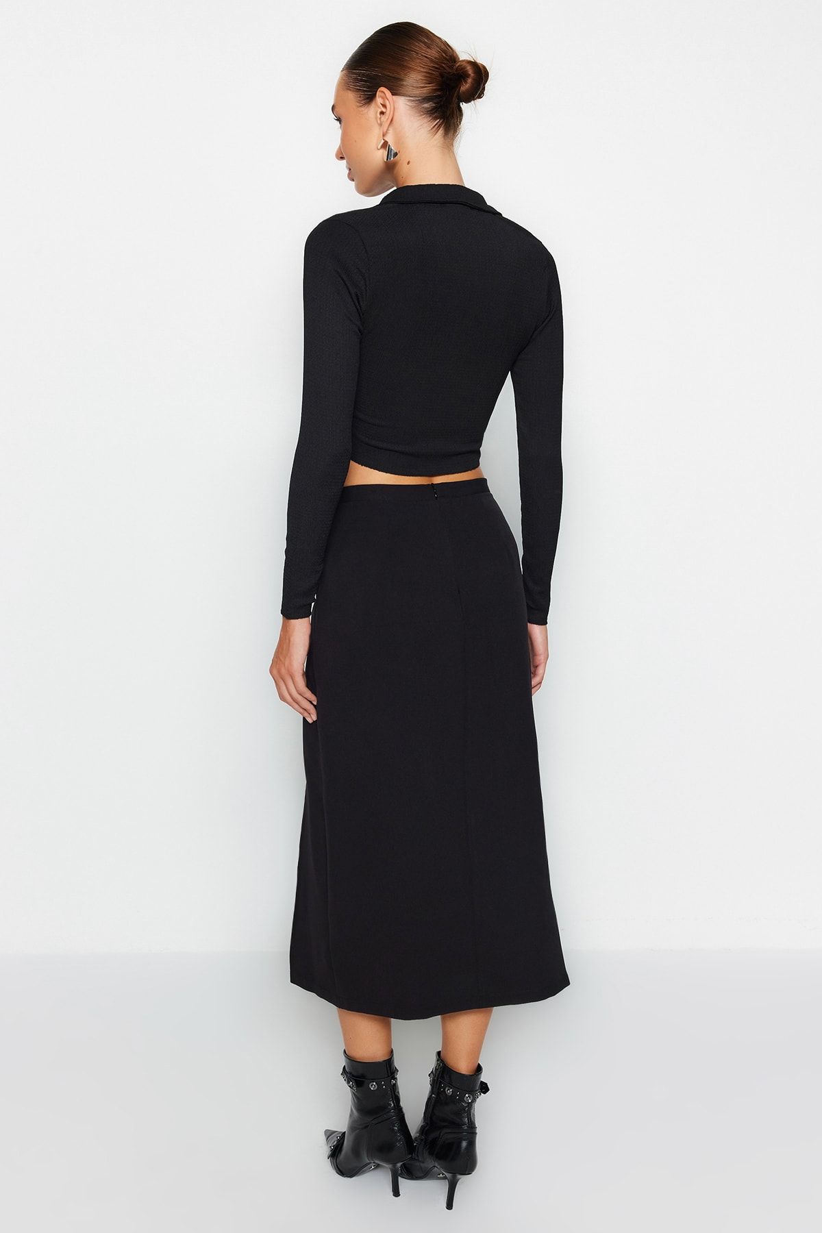 Double slit midi online skirt