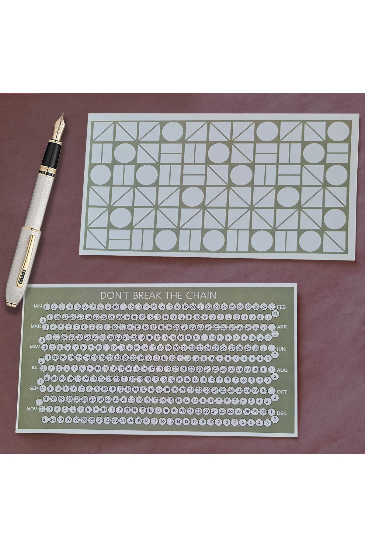 Zone Design-4 Pieces Don't Breaking The Chain Habit Tracker Card / Bookmark 2
