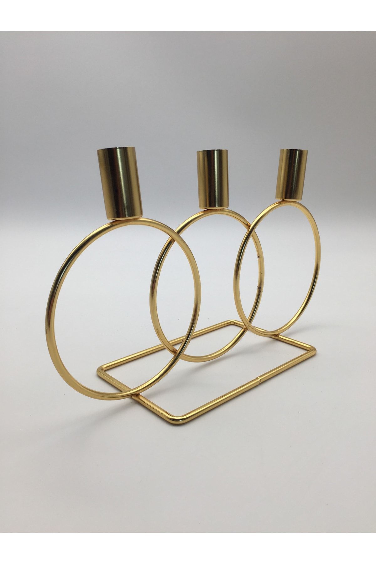 Fiyakal r nler At lyesi Elegant Round Ring Gold Candle Holder