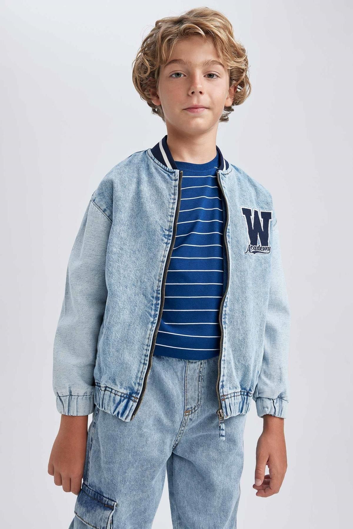Denim jacket bomber sale