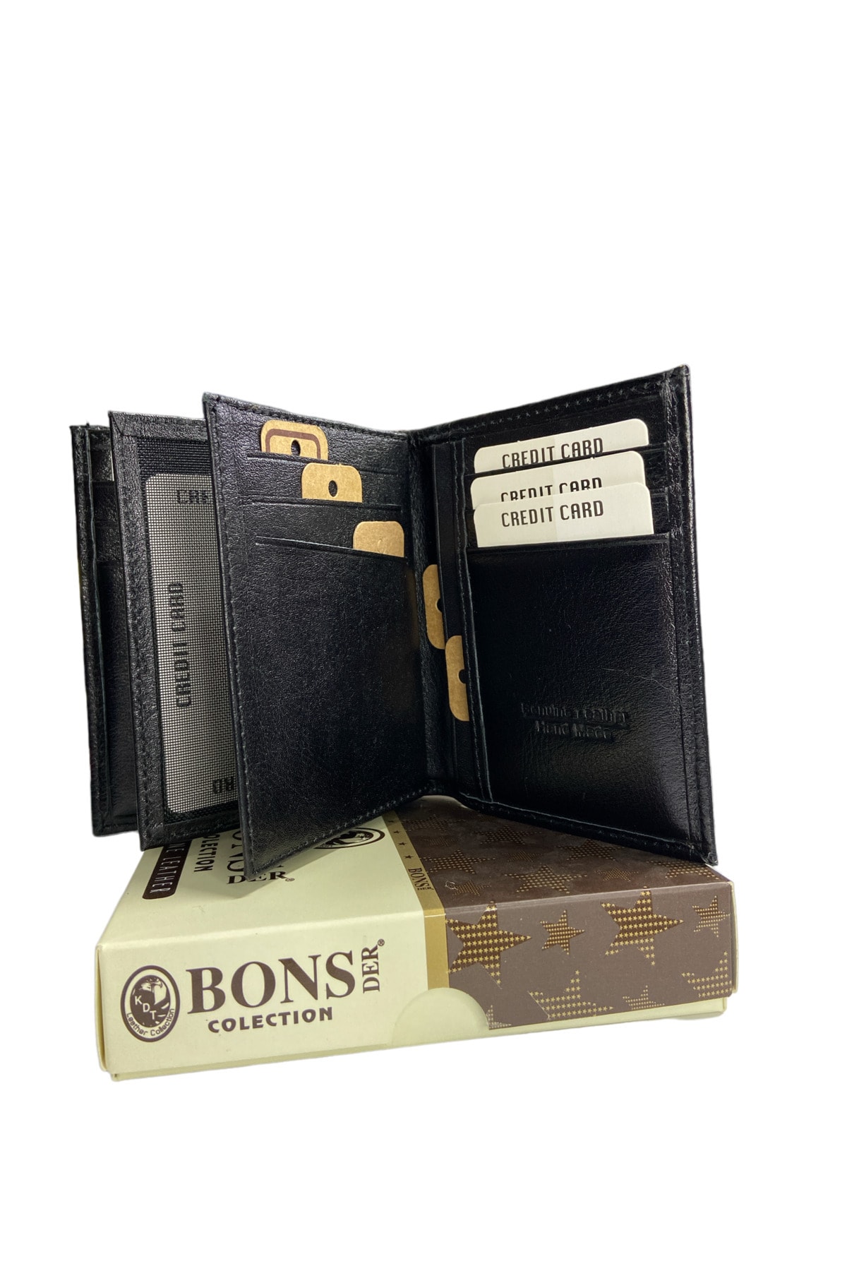 کیف پول مردانه مشکی BONS | 01-May اورجینال - تصویر 4