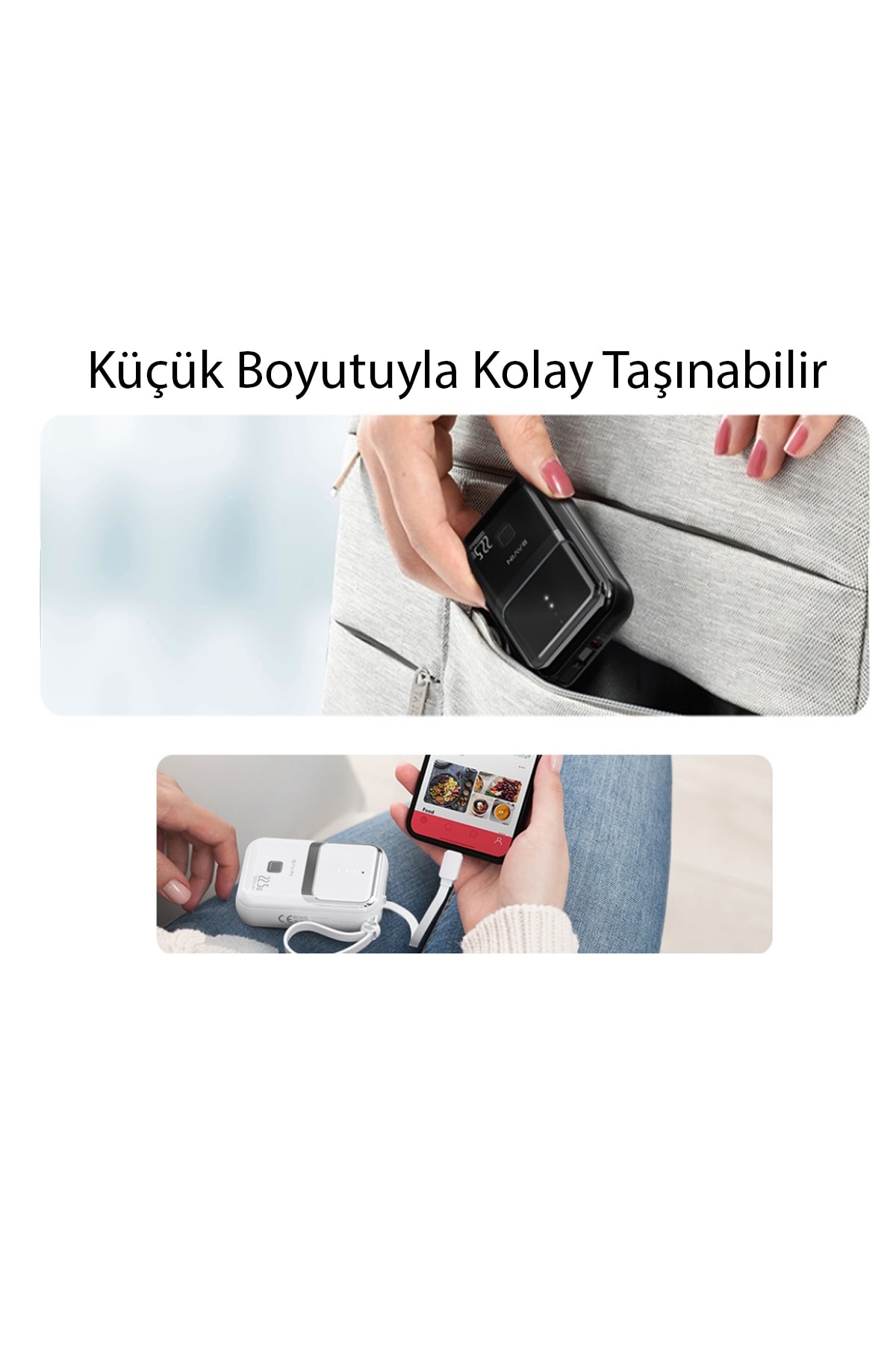 10000 Mah İos Ve Android Uyumlu Powerbank Type-c Lightning Güç Deposu 3